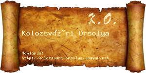 Kolozsvári Orsolya névjegykártya